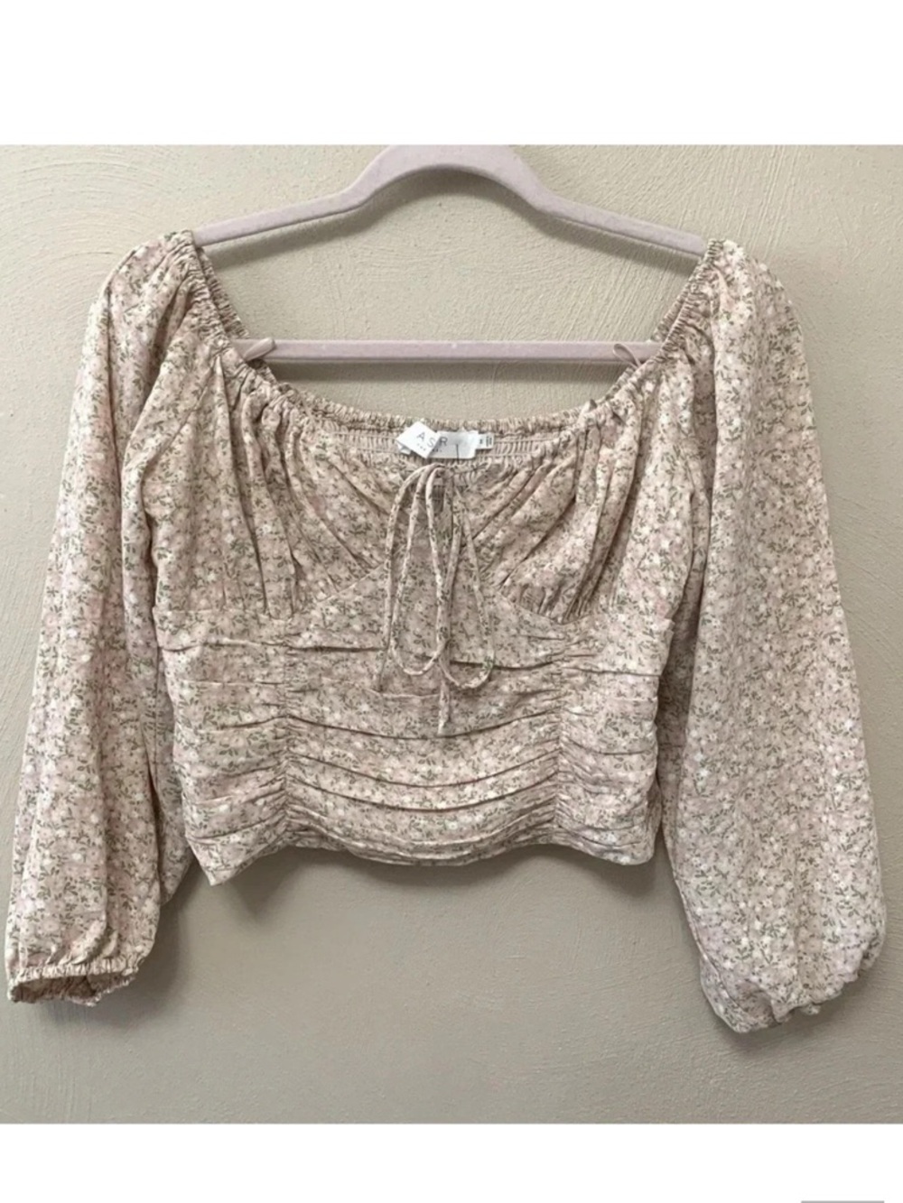 ASTR The Label Floral Smocked Crop Top
